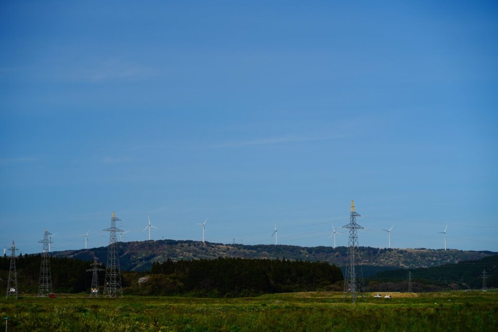 にかほ第二風力発電所の風車群