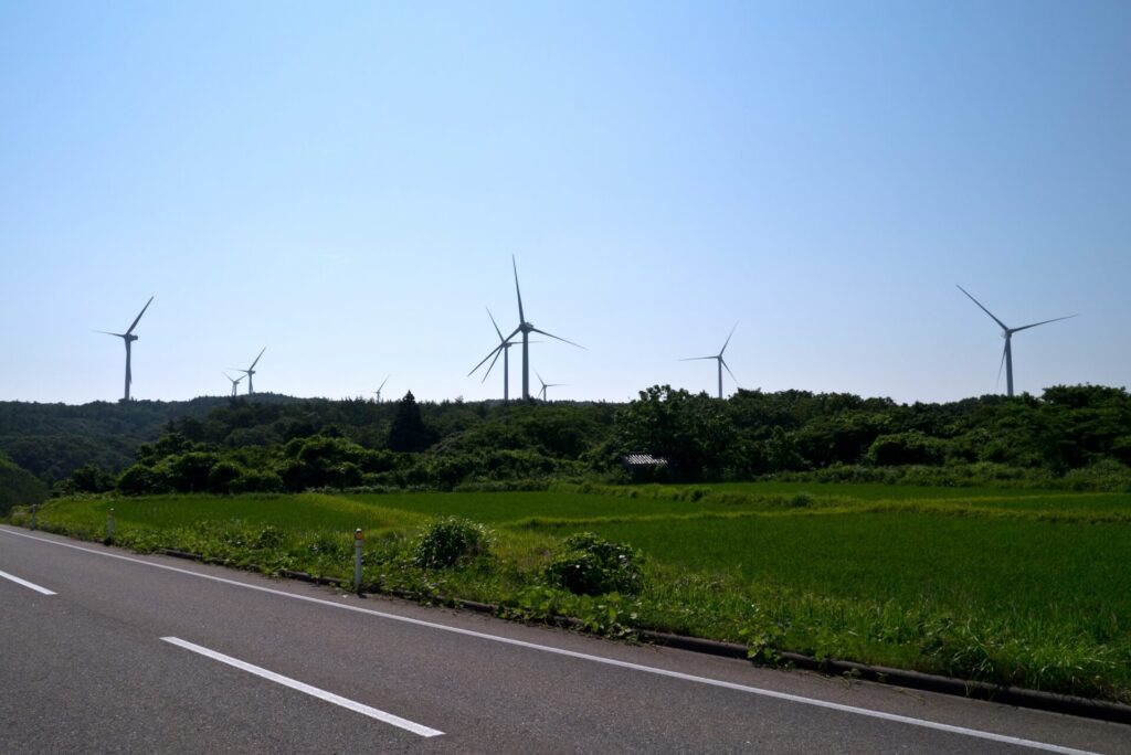 福浦風力発電所の風車群