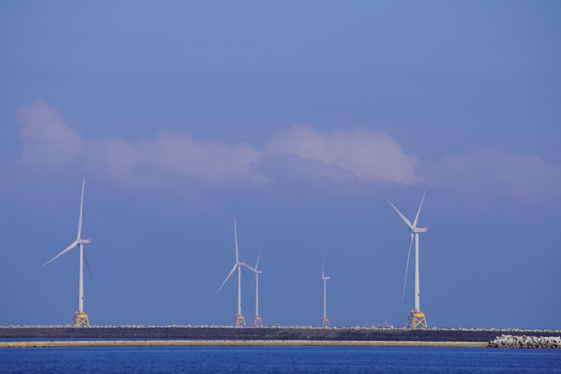 北九州響灘洋上ウインドファームの風車群